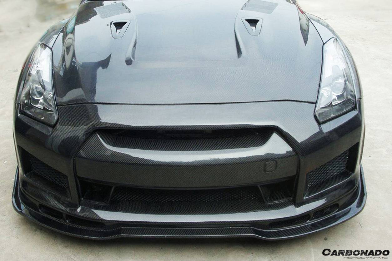 Carbonado 2008-2016 Nissan GTR R35 CBA  DBA BSE2 Style Front Bumper w/LED