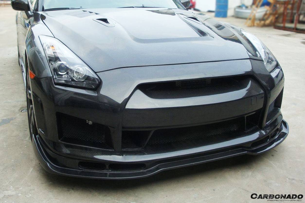 Carbonado 2008-2016 Nissan GTR R35 CBA  DBA BSE2 Style Front Bumper w/LED