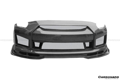 Carbonado 2008-2016 Nissan GTR R35 CBA  DBA BSE2 Style Front Bumper w/LED