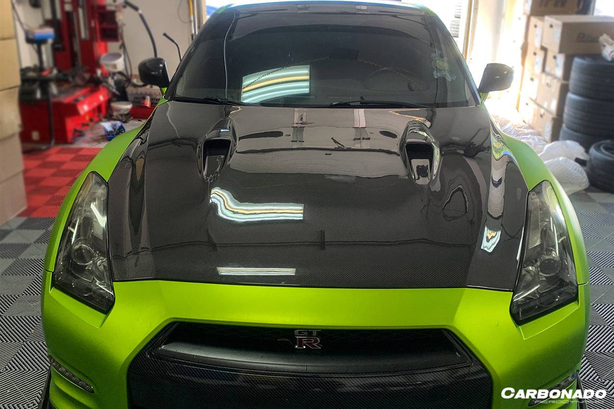 Carbonado 2008-2016 Nissan GTR R35 CBA  DBA BSE Style Carbon Fiber Hood