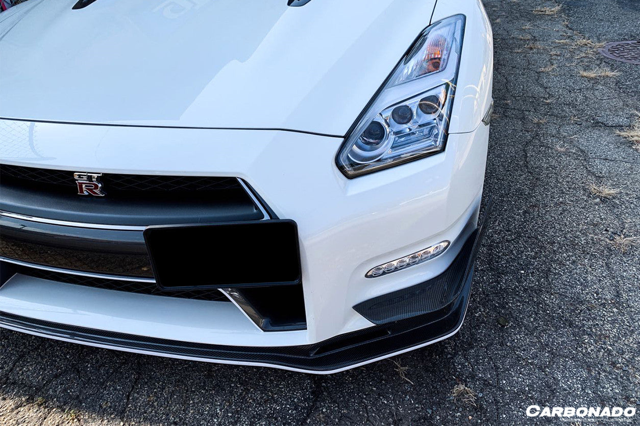 Carbonado Mines Style Carbon Fiber Front Canards | 2012-2016 Nissan GTR - 7