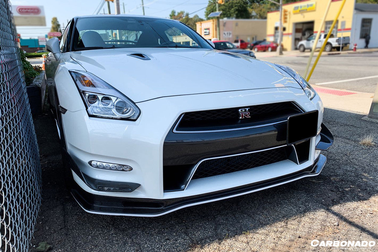 Carbonado Mines Style Carbon Fiber Front Canards | 2012-2016 Nissan GTR - 8