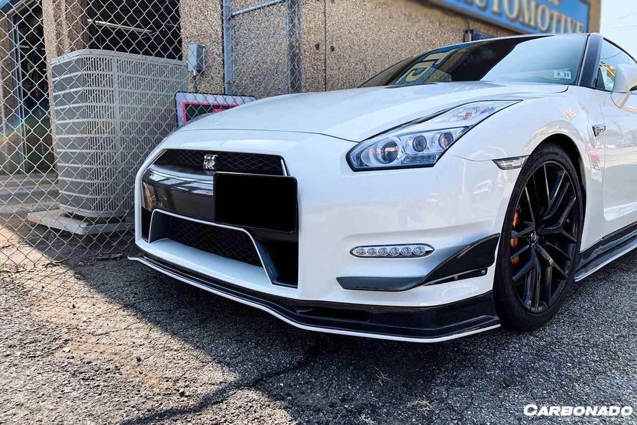 Carbonado Mines Style Carbon Fiber Front Canards | 2012-2016 Nissan GTR - 2