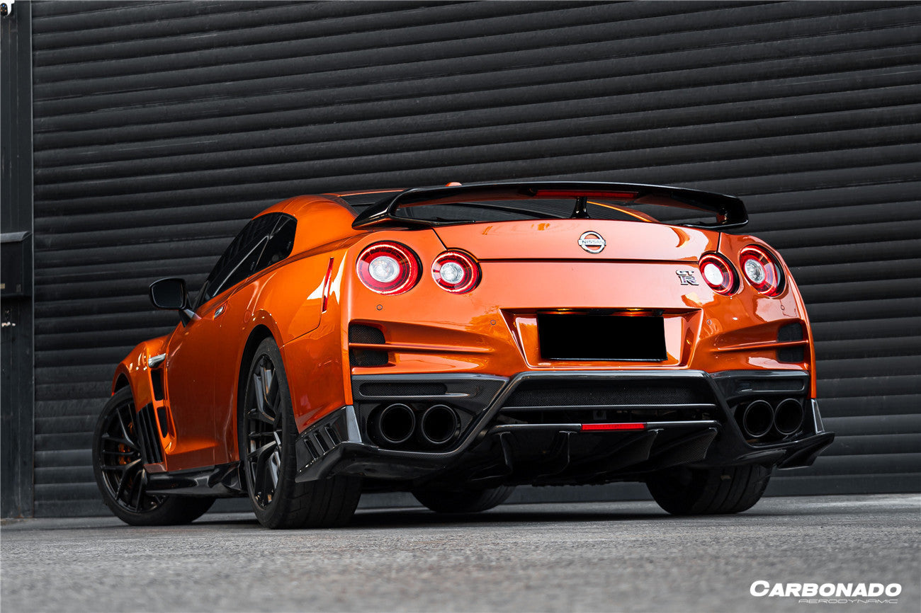 Carbonado 2008-2023 Nissan GTR R35 CBA DBA EBA TS Style Rear Bumper With Diffuser