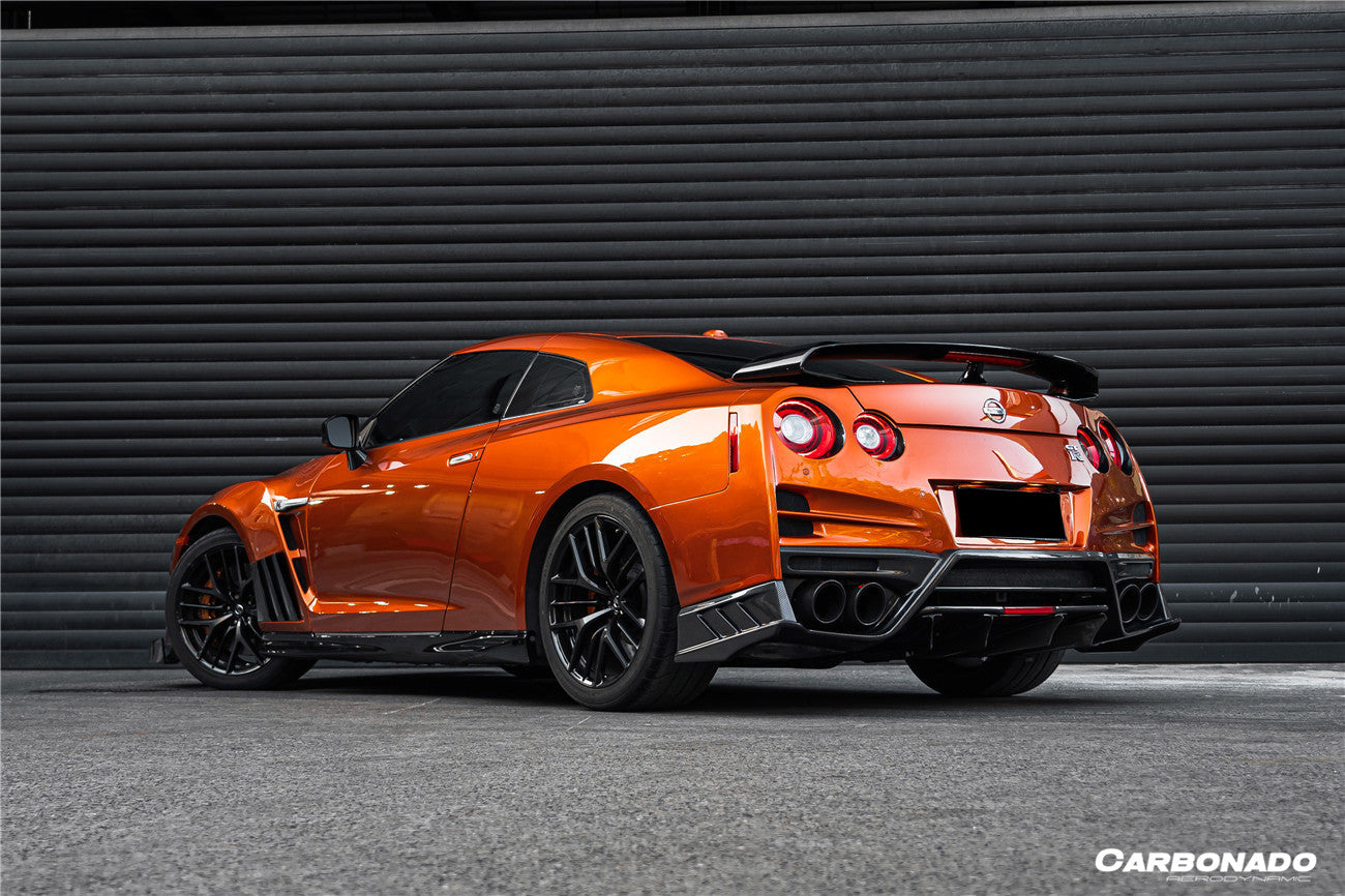 Carbonado 2008-2023 Nissan GTR R35 CBA DBA EBA TS Style Rear Bumper With Diffuser