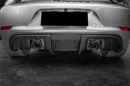 Carbonado 2017-2025 Porsche 718 Cayman Boxster GT4 And GT4RS Convert GT4RS Style Autoclave Carbon Fiber Rear Bumper Winglets