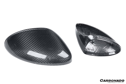 Reemplazo de carcasa de espejo de fibra de carbono para autoclave estilo Porsche 718 Carbonado 2017-2025 | Compatible con Cayman, Boxster, Spyder, GTS, GT4, GT4 RS (volante a la izquierda)