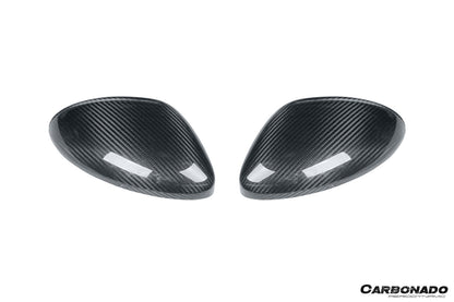 Reemplazo de carcasa de espejo de fibra de carbono para autoclave estilo Porsche 718 Carbonado 2017-2025 | Compatible con Cayman, Boxster, Spyder, GTS, GT4, GT4 RS (volante a la izquierda)