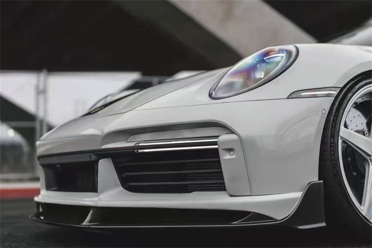 Carbonado 2020-2024 Porsche 911 992.1 Turbo S And Turbo S Cabriolet 9D Style Autoclave Carbon Fiber Front Lip Splitter