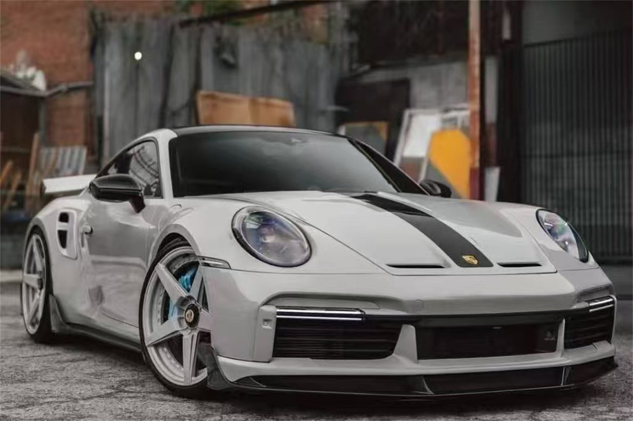 Carbonado 2020-2024 Porsche 911 992.1 Turbo S And Turbo S Cabriolet 9D Style Autoclave Carbon Fiber Front Bumper Air Vent Trim