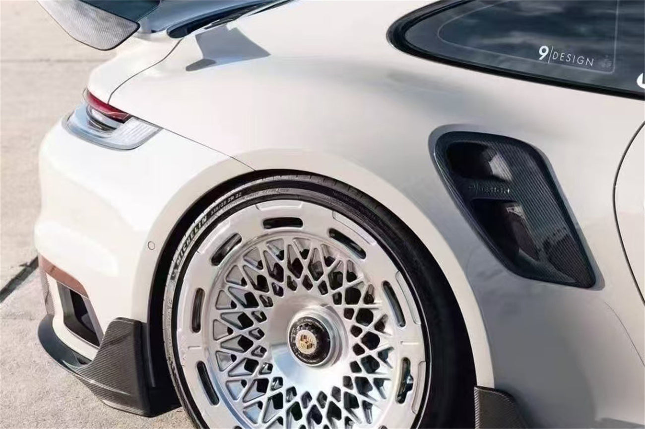 Carbonado 2020-2024 Porsche 911 992.1 Turbo S And Turbo S Cabriolet 9D Style Autoclave Carbon Fiber Quarter Panel Side Scoops
