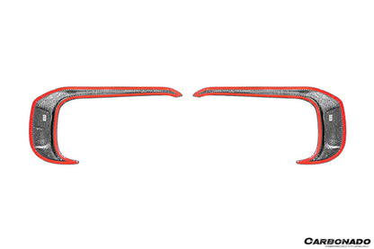 Carbonado Aero Autoclave Carbon Fiber Front Bumper Vent Trims | 2018-2023 Porsche Cayenne 9YA 9Y0 9YB Cayenne, S, GTS, Turbo