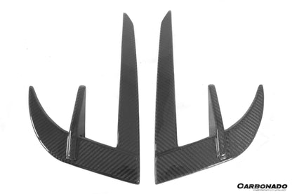 Cubiertas de luces diurnas delanteras de fibra de carbono secas estilo Tesla Model Y AD Carbonado 2020-2024