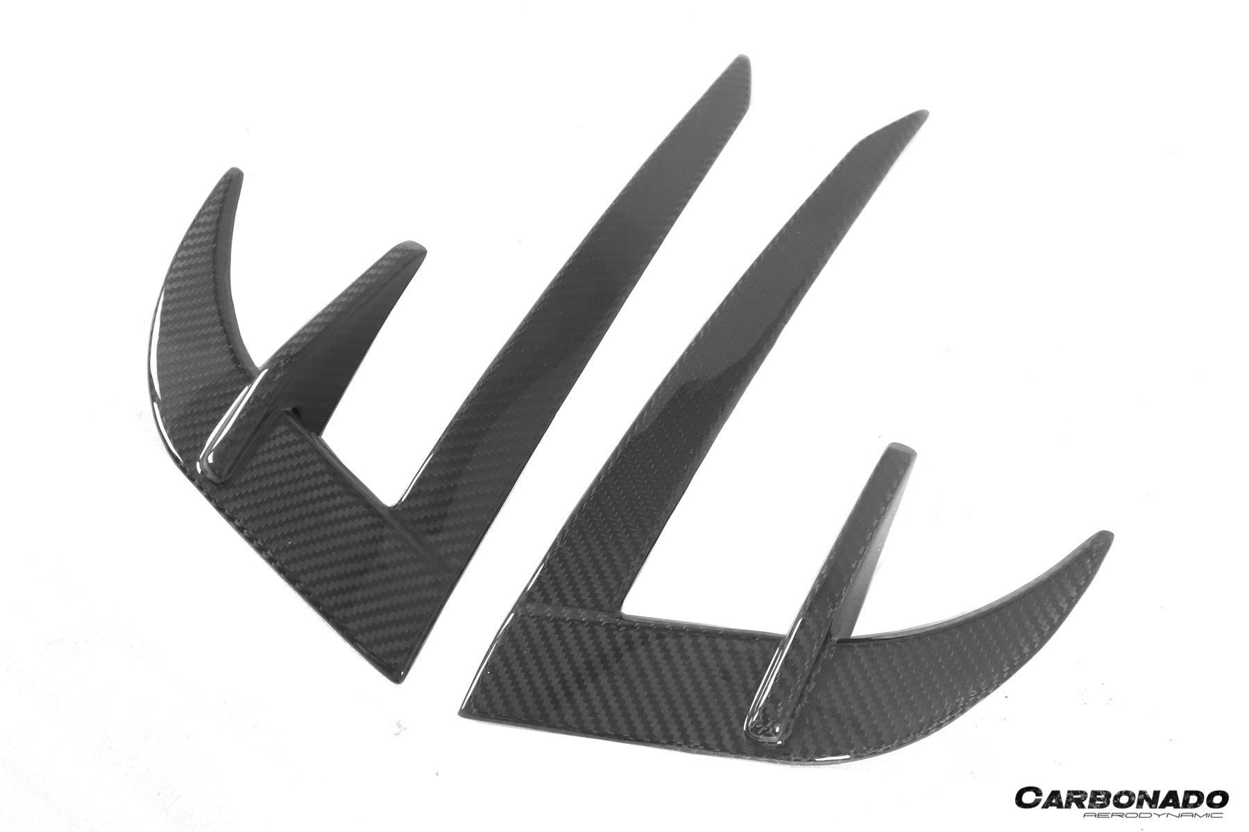 Cubiertas de luces diurnas delanteras de fibra de carbono secas estilo Tesla Model Y AD Carbonado 2020-2024