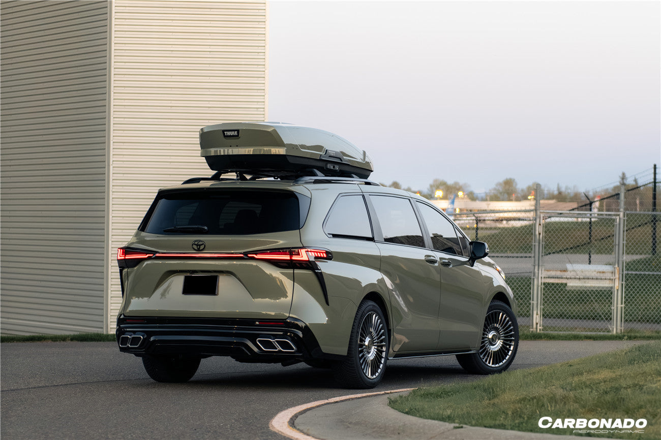 Carbonado 2021-UP Toyota Sienna Thunder Style PP Front Bumper with Lip and Grills and LED Light