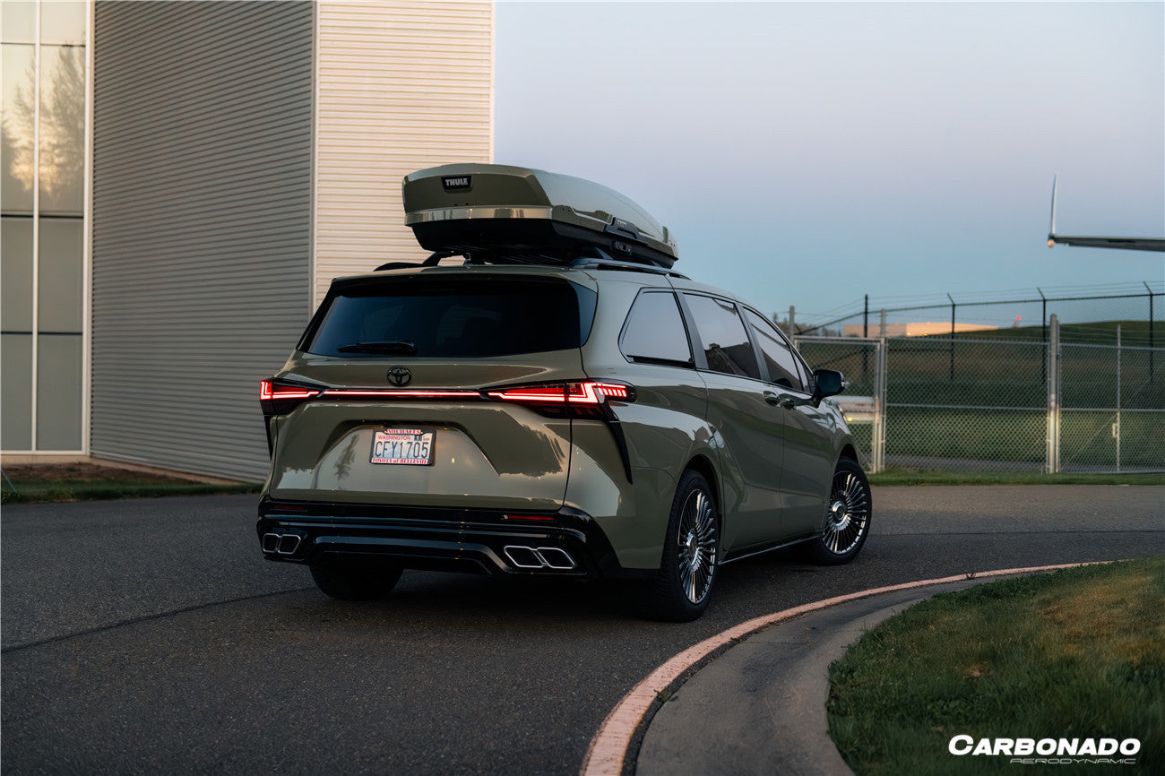 Carbonado Thunder Style Plastic Rear Diffuser with Tips | 2021-UP Toyota Sienna
