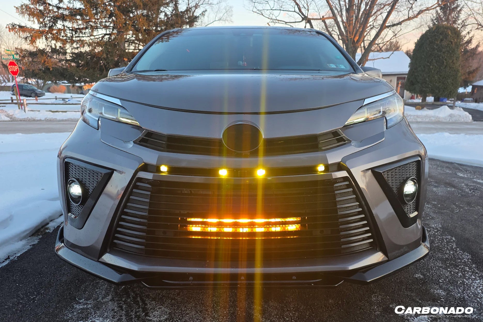 Carbonado 2021-UP Toyota GR SIENNA CA-II Style PP Material Front Bumper With light