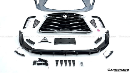 Carbonado 2021-UP Toyota Sienna Thunder Style PP Front Bumper with Lip and Grills and LED Light