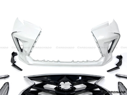 Carbonado 2021-UP Toyota Sienna Thunder Style PP Front Bumper with Lip and Grills and LED Light