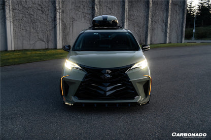 Carbonado 2021-UP Toyota Sienna Thunder Style PP Front Bumper with Lip and Grills and LED Light