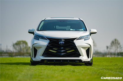 Carbonado 2021-UP Toyota Sienna Thunder Style PP Front Bumper with Lip and Grills and LED Light