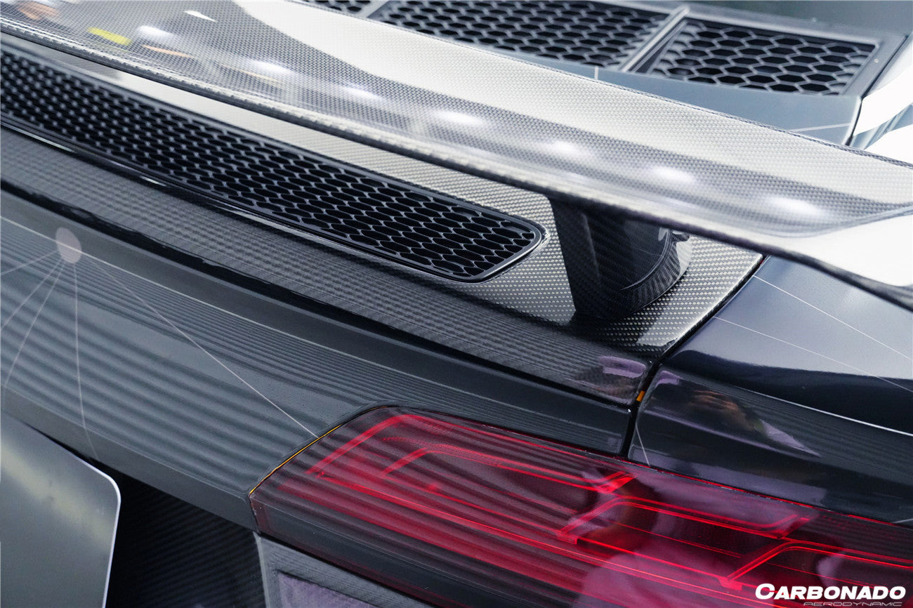 Carbonado 2016-2025 Audi R8 GEN2 Coupe ONLY GT Style Carbon Fiber Trunk Wing with Base