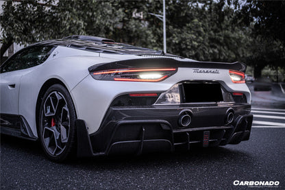 Carbonado 2020-2024 Maserati MC20 MSY Style DRY Carbon Fiber Rear Diffuser with Brake Light