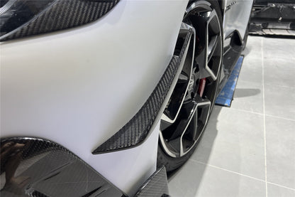 Carbonado 2020-2024 Maserati MC20 MSY Style DRY Carbon Fiber Front Bumper Canards