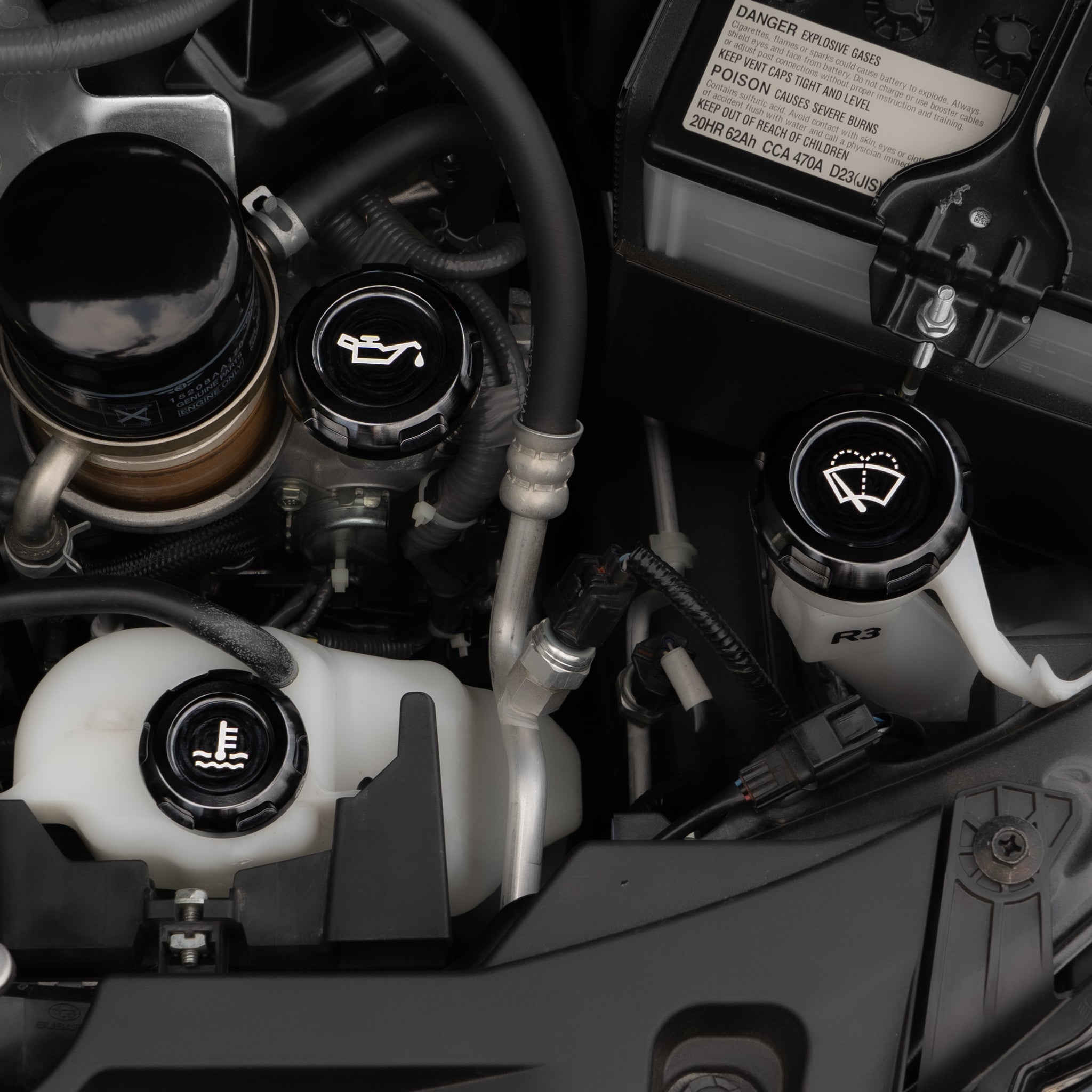 Tapas del compartimento del motor Billetworkz (Subaru Forester XT 2009-2013)