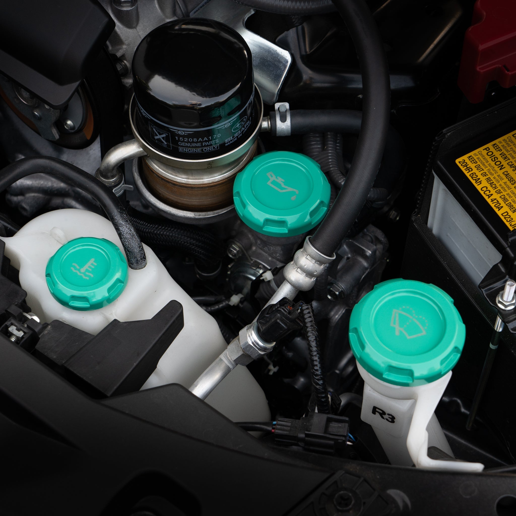 Tapas del compartimento del motor Billetworkz (Subaru Forester XT 2009-2013)