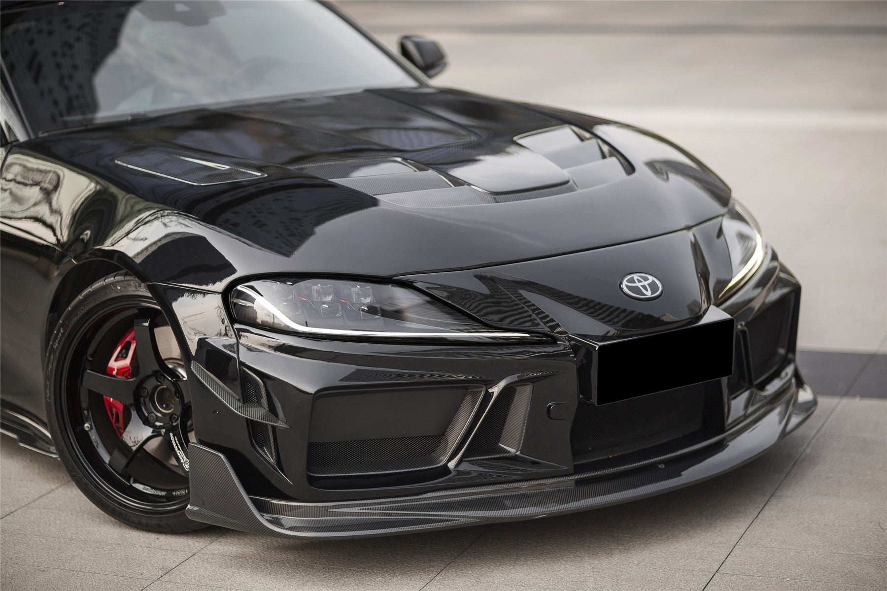 DarwinPRO 2019-UP Toyota GR Supra (J29 & DB) A90 A91 BKSSII Style Partial Carbon Fiber Front Bumper