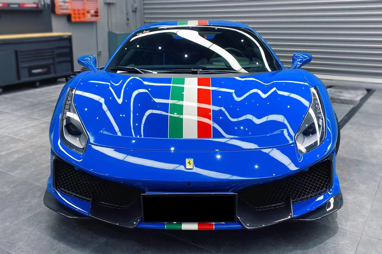 Parachoques delantero parcial de fibra de carbono DarwinPRO para Ferrari 488 Pista 2018-2022