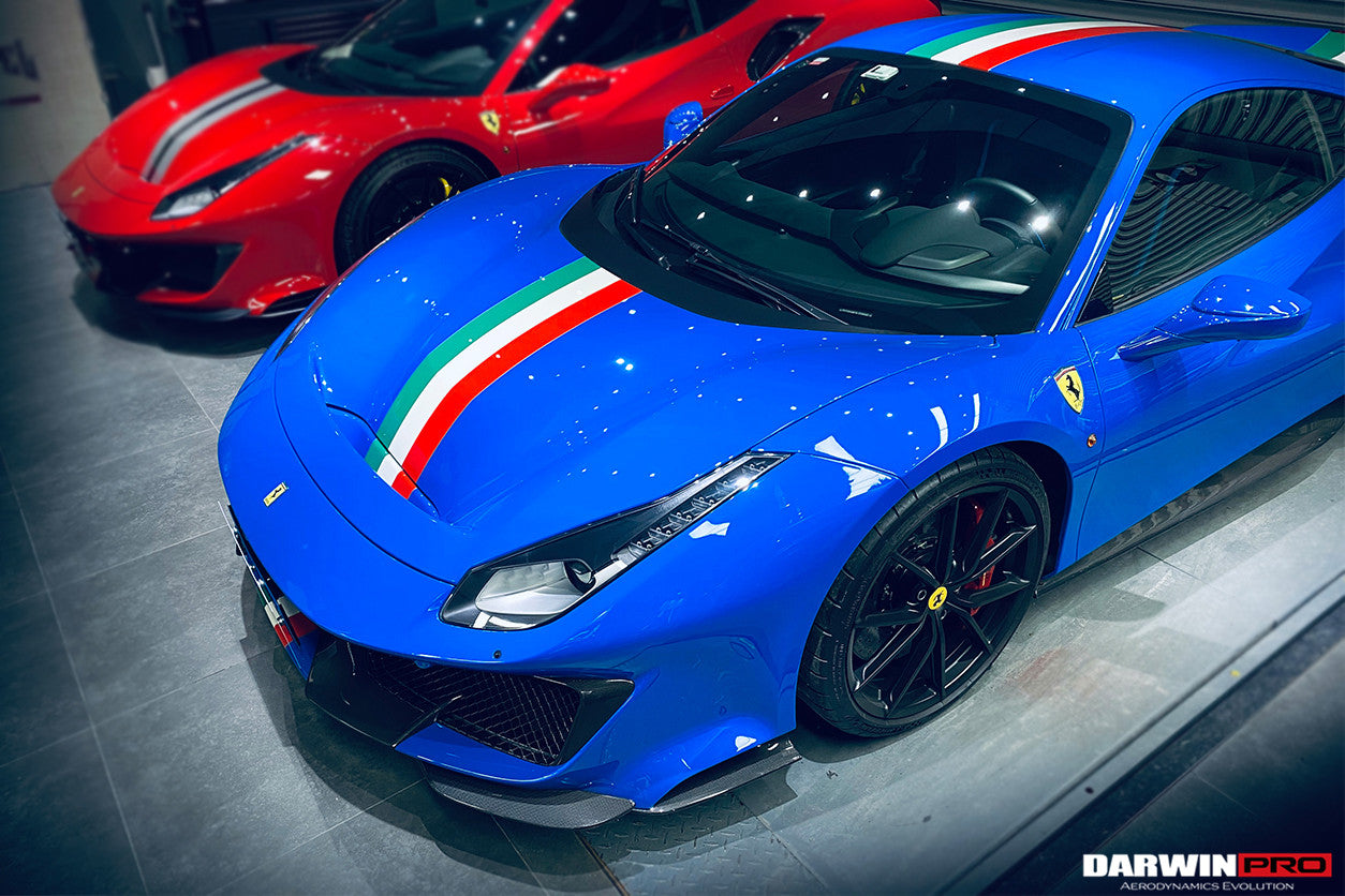 Parachoques delantero parcial de fibra de carbono DarwinPRO para Ferrari 488 Pista 2018-2022