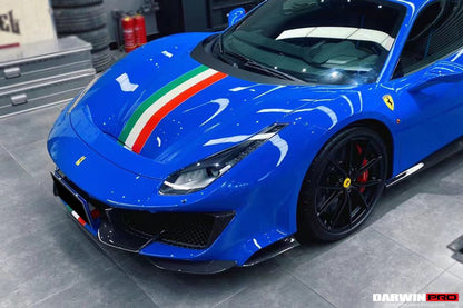 Parachoques delantero parcial de fibra de carbono DarwinPRO para Ferrari 488 Pista 2018-2022