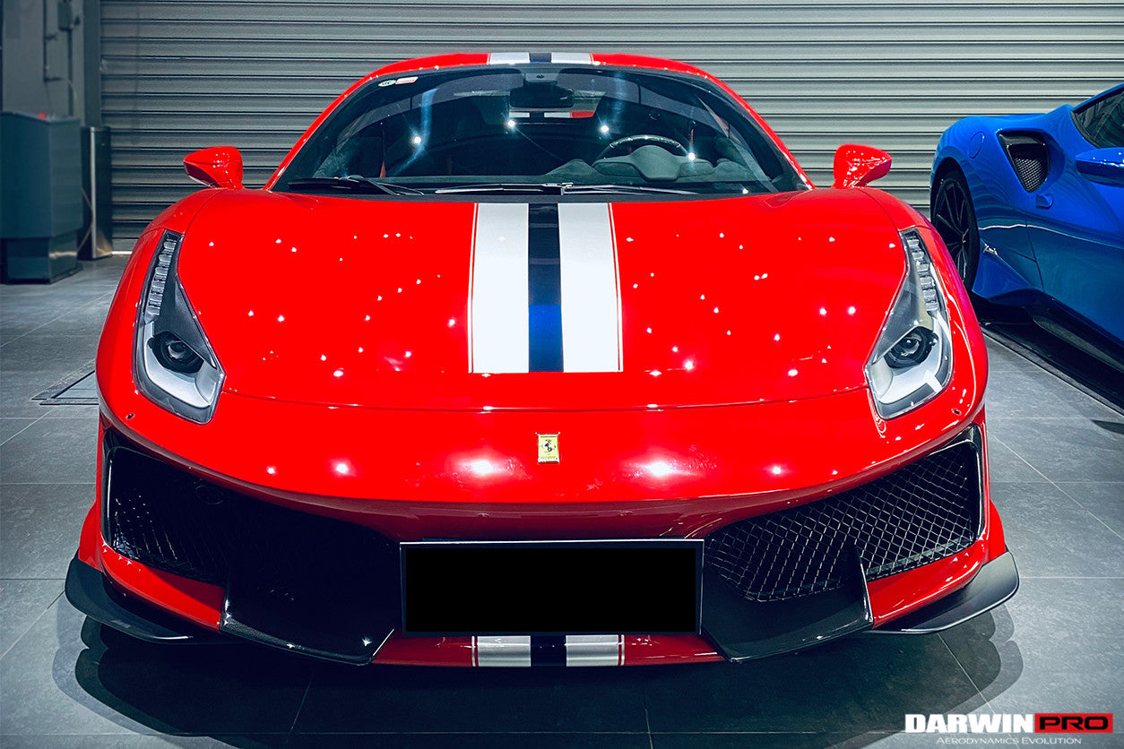 Parachoques delantero parcial de fibra de carbono DarwinPRO para Ferrari 488 Pista 2018-2022