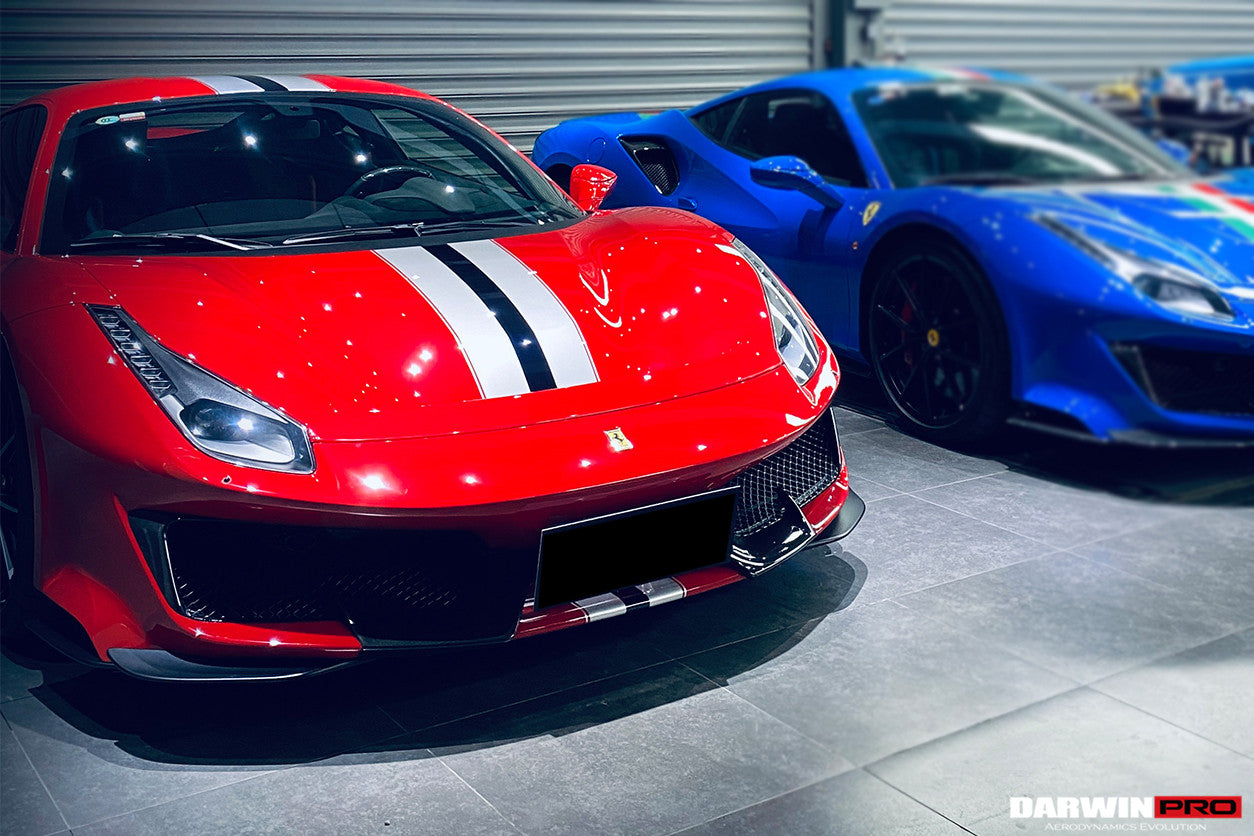 Parachoques delantero parcial de fibra de carbono DarwinPRO para Ferrari 488 Pista 2018-2022