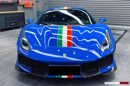 Parachoques delantero parcial de fibra de carbono DarwinPRO para Ferrari 488 Pista 2018-2022