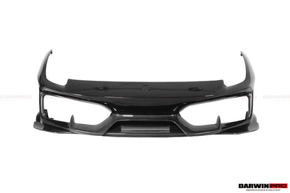 Parachoques delantero parcial de fibra de carbono DarwinPRO para Ferrari 488 Pista 2018-2022