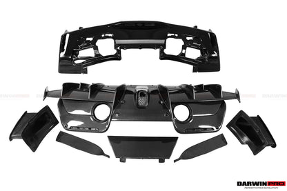 Parachoques trasero y alerón de fibra de carbono DarwinPRO 2015-2020 Ferrari 488 GTB estilo pista