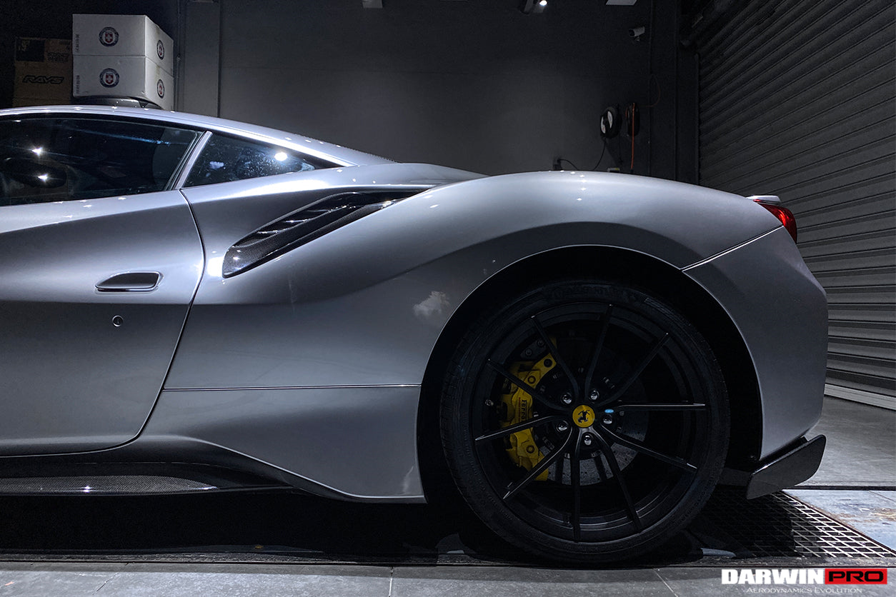 DarwinPRO 2015-2020 Ferrari 488 GTB | Spider Pista Style Carbon Fiber Quarter Panel Side Scoops