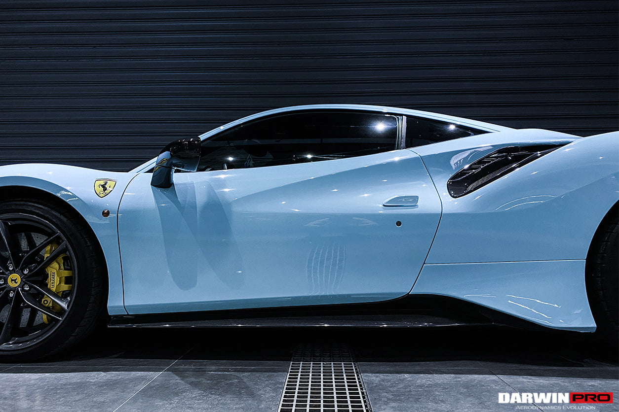 DarwinPRO 2015-2020 Ferrari 488 GTB | Spider Pista Style Carbon Fiber Side Skirts