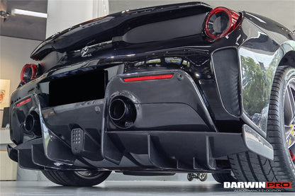 DarwinPRO 2015-2020 Ferrari 488 Spider Pista Style Carbon Fiber Rear Bumper And Wing