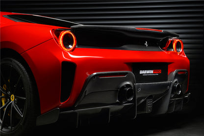 Parachoques trasero y alerón de fibra de carbono DarwinPRO 2015-2020 Ferrari 488 GTB estilo pista