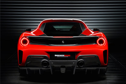 Parachoques trasero y alerón de fibra de carbono DarwinPRO 2015-2020 Ferrari 488 GTB estilo pista