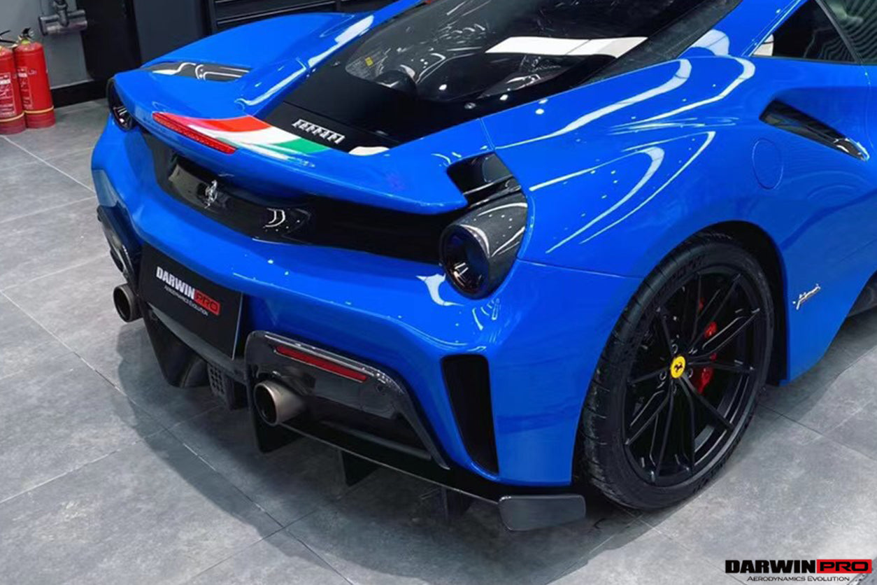 Parachoques trasero DarwinPRO para Ferrari 488 Pista 2018-2022 con carcasa superior (sin difusor)