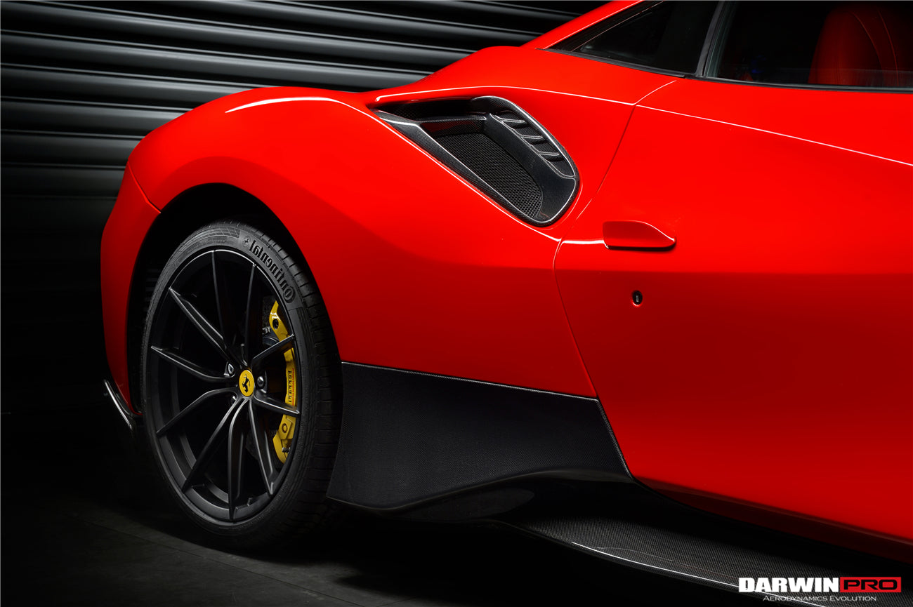DarwinPRO 2015-2020 Ferrari 488 GTB | Spider Pista Style Carbon Fiber Quarter Panel Side Scoops