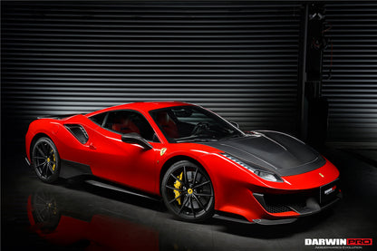 DarwinPRO 2015-2020 Ferrari 488 GTB | Spider Pista Style Carbon Fiber Side Skirts
