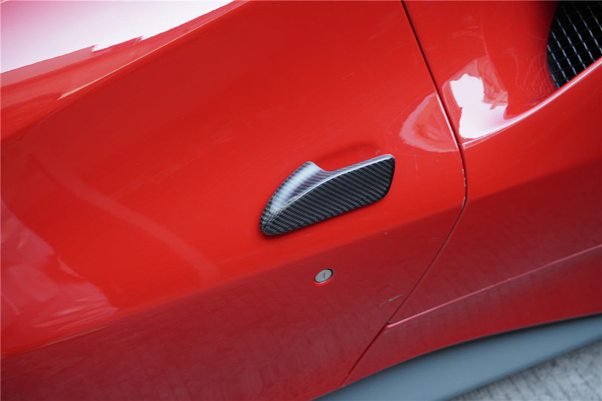 Manija de puerta de fibra de carbono estilo Ferrari 488 GTB y Spider MSY Carbonado 2015-2019