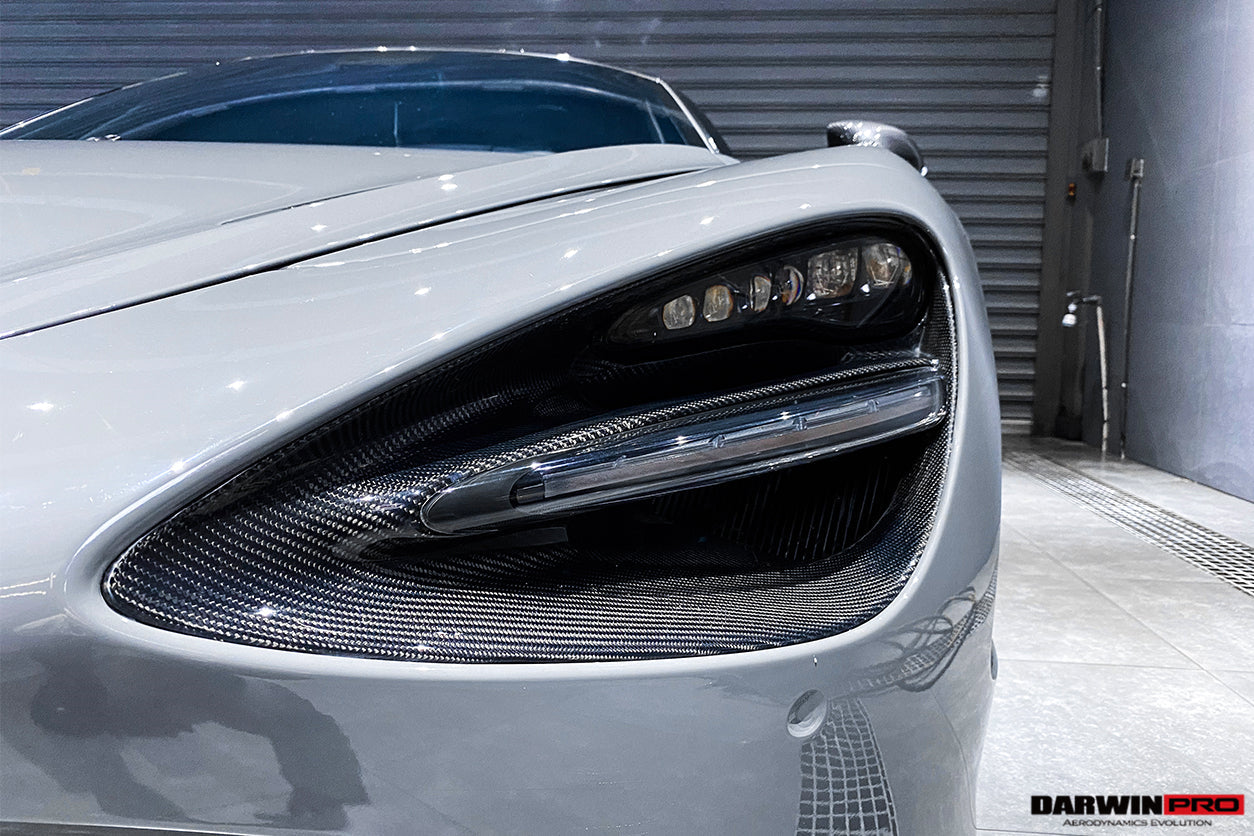 DarwinPRO Dry Carbon Fiber Headlight Inserts Tim Replacement | 2017-2023 McLaren 720s