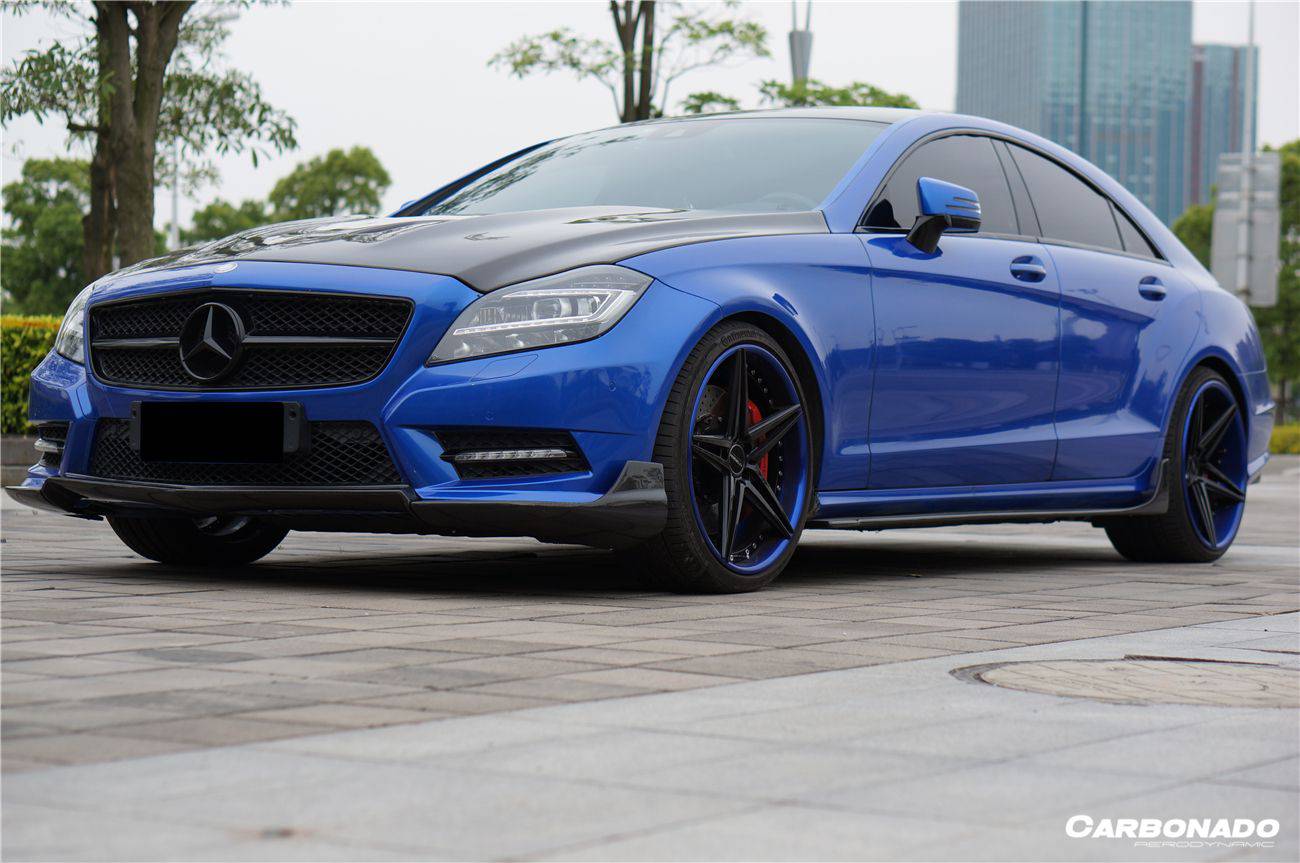 Faldones laterales debajo del tablero para Mercedes Benz W218 CLS Clase DP Carbonado 2010-2018